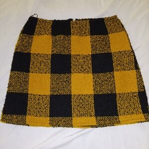 Forever 21 Black and Yellow Plaid Mini Skirt